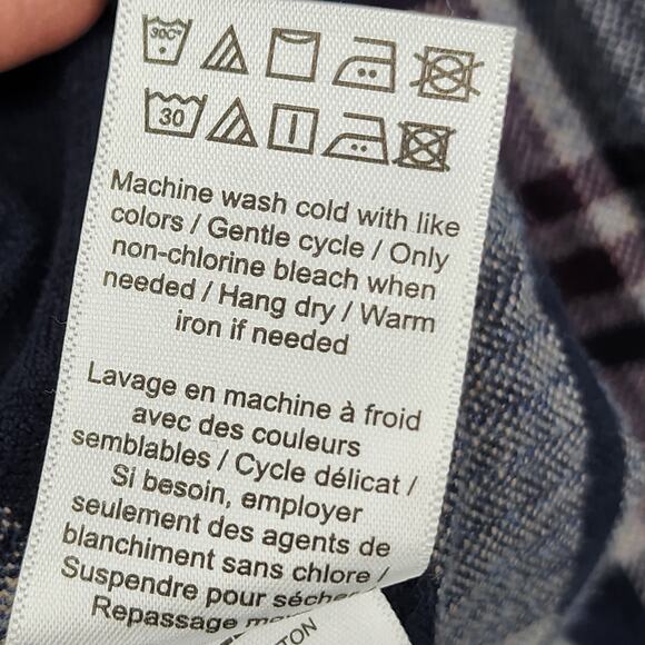 Untuckit McIntyre Flannel Windowpane Plaid Button Up L/S Shirt Men Size Large - Picture 4 of 6